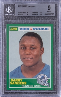 1989 Score #257 Barry Sanders Rookie Card - BGS MINT 9